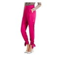 thumbnail image 3 of INC Womens Pink Tie Pocketed Satin Skinny Party Pants Size: 4, 3 of 4