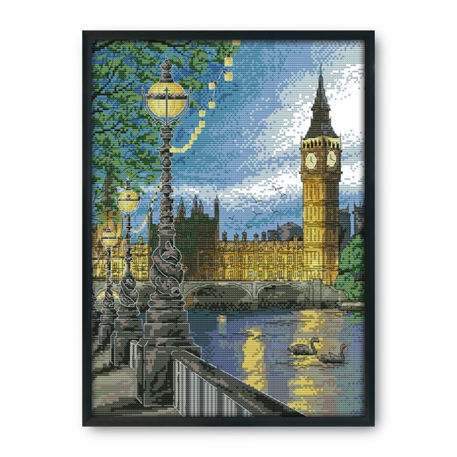 Punto de cruz 14CT Sello Costura Bordado DIY Campanario de Londres (F162) Likrtyny Oficina Multiescena Multifunción
