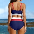 thumbnail image 4 of Plus Size Bikini Top V-Neck Ruffled Tunic with Ring Straps Push-Up Padded Swimsuit, Plus Size Bikini Sets, 4 of 6
