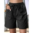 thumbnail image 3 of Omen Casual Shorts Drawstring Comfy Elastic Waist Shorts Summer Pull on Short with Pockets Black XL, 3 of 5