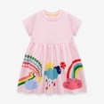 thumbnail image 7 of GYRATEDREAM Toddler Girls Summer Dress Kids Princess Dress Print Casual Shirtdress Short Sleeve Dresses A-Line Sundress for 3Y, 7 of 7