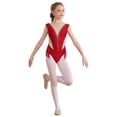 thumbnail image 3 of Raenseen Robe de Danse Latine Sans Manches pour Fille avec Strass et Franges, Bordeaux 8, 3 of 7