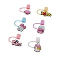 thumbnail image 1 of Straw Cover, Cute Cartoon Shape 6Pcs Reusable Decorative Drinking Straw Tips Lids  for Gatherings, 1 of 7