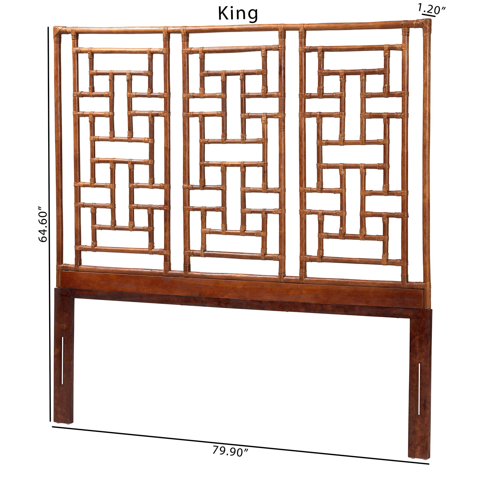 bali & pari Jamuna Boho Headboard, King, Marbled Tortoise Brown