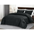 thumbnail image 2 of Chezmoi Collection Lux 3-Piece Black Velvet Comforter Set King Size, All Season Lush Plush Velvet Bedding Set with Soft Washed Microfiber Reverse, 2 of 9