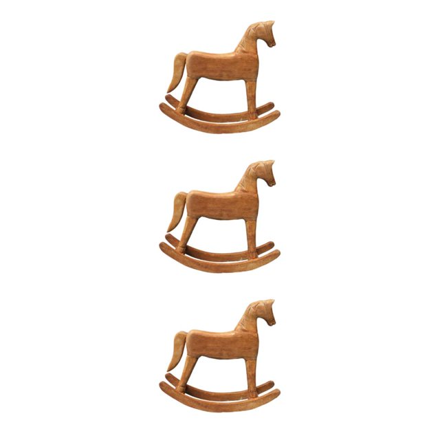 Billuyoard Caballo balancín ornamento estatua arte tallado coleccionable para niños de interior Type1 NO1