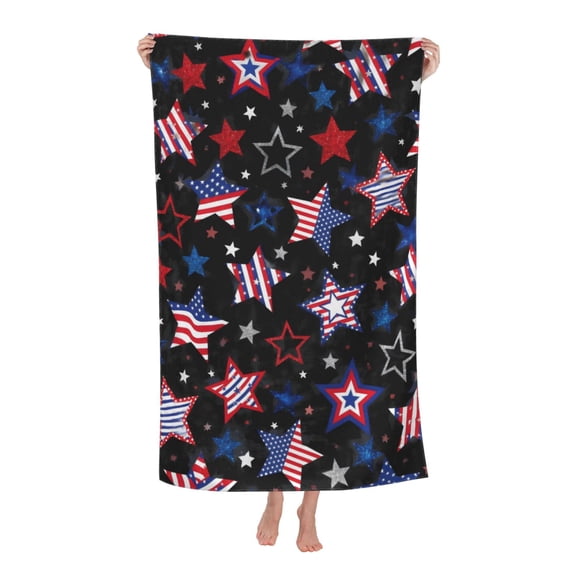 Patriotic American Flag Bath Towel Soft and Highly Absorbent for Adults