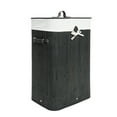 thumbnail image 4 of Laundry Basket for Home, Black Single Lattice Bamboo Slim Laundry Hamper, Dirty Clothes Hamper Folding Basket Body with Cover PKWQ880BK, 4 of 4