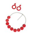 thumbnail image 3 of 50'S Design Earrings and Necklace Set Dangle Earrings for Birthday Halloween Red, 3 of 7