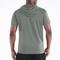 thumbnail image 4 of Mens Short Sleeve Hooded Shirt Casual Athletic Quick Dry Breathable Tops Summer Gym Workout Hoodies with Pockets, 4 of 4