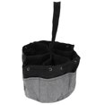 thumbnail image 1 of Bolsa de almacenamiento de herramientas con 17 bolsillos, organizador de bolso de herramientas de jardín portátil de lona, negro + gris, 1 of 8