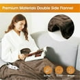 thumbnail image 4 of Tefici Heated Blanket Throw，50"x60"Double Flannel Heating Blanket for Home Office, Electric Blanket 4 Hours Auto-Off & Over-Heat Protection, Brown, 4 of 8