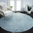 thumbnail image 3 of SAFAVIEH Tulum Flint Distressed Southwestern Area Rug, 6'7" x 6'7" Round, Aqua Blue/Dark Grey, 3 of 9
