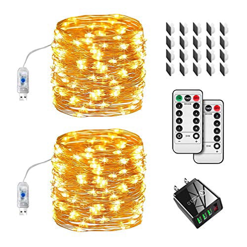 Details about   Merfino Fairy Lights 66 Ft 200 Leds 20 Hooks 2 Pack Twinkle Lights 8 Modes,