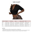 thumbnail image 6 of Women Crop Top V Neck Turn Down Collar Sporty Sweet Short Sleeve T Shirt for Daily Dating Casual Black S, 6 of 6