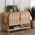 thumbnail image 2 of bali & pari Gitano Bohemian Natural Rattan 2-Door Storage Cabinet, 2 of 9