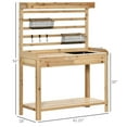 thumbnail image 3 of CHEERFUN Wooden Potting Bench with Sink, Outdoor Garden Workstation Table for Planting & Storage, 3 of 7