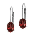 thumbnail image 4 of Gem Stone King 1.80 Ct Oval 7X5mm Red Garnet Leverback Earrings, 4 of 6