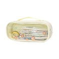 thumbnail image 2 of PoyoKee Cute Pencil Case, Transparent Large Capacity Oxford Pencil Pouch, 3-Compartments Pen Bag with Zipper, Desk Organizer for Women Men, White, 2 of 6