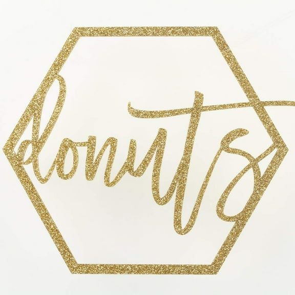 Koyal Wholesale Gold Party Sign Donuts Bar Sign, Gold Glitter Banner, Wedding Display (Donuts, Gold)