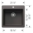 thumbnail image 5 of Blanco 443232 21 in. Liven Silgranti Single Bowl Dual Mount Kitchen Sink - Volcano Gray, 5 of 7