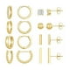thumbnail image 1 of Aretes De Laminado Oro 14k para Mujer Arracadas Huggies Moda 8 PARES, 1 of 3
