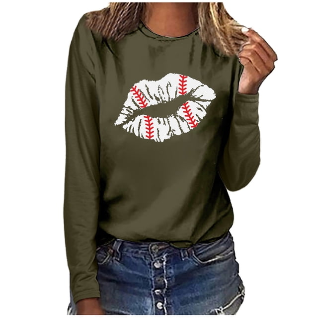 Leutsin T-shirt Blouse Décontractée à Imprimé à Col Rond à Manches Longues pour Femmes
