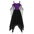 thumbnail image 7 of UoCefik Halloween Costume Womens Gothic Witch Medieval Dress Plus Size Renaissance Cosplay Vintage Maxi Dress Long Sleeve Splicing Solid Retro Gown Button Irregular Dress, Purple 3XL, 7 of 7