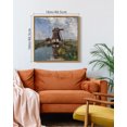 thumbnail image 2 of Drsoum Vintage Countrysid and Rivulet Wall Art 16x16in Natural Framed Classic Retro Windmill Village Landscape Rustic Wall Prints Farmhouse Kitchen Bathroom Office Decor, 2 of 5