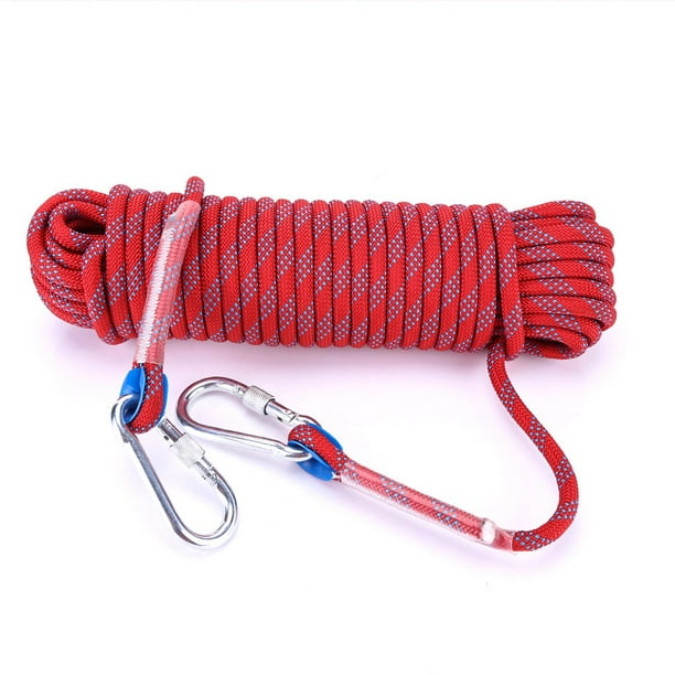Panchute Cord Survival Cord Climbing Cord 10mm Heavy Duty Paracord Panchute  Corad Lanyard With Carabiner Red-20m 
