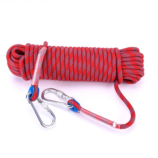 Cuerda De Supervivencia 10mm Heavy Duty Paracord Panchute Corad Lanyard Con Mosquetón Red-20m Cergrey Climbing Rope