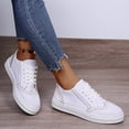 thumbnail image 5 of IUJSOY Womens Fashion Sneakers VIntage Wingtip Lace up Skate Shoes Classic White Walking Shoes, 5 of 7