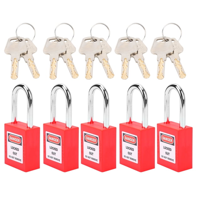 Khall Lockout Lock,5 Sets 38mm Lockout Lock Insulation LOTO Nylon PA Steel For Nuclear Energy Logistics Transport,Safety