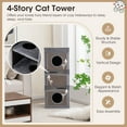 thumbnail image 6 of Costway 4-Story Cat House 39'' Cat Condo with Scratching Posts & 4 Soft Plush Cushions Gray, 6 of 12
