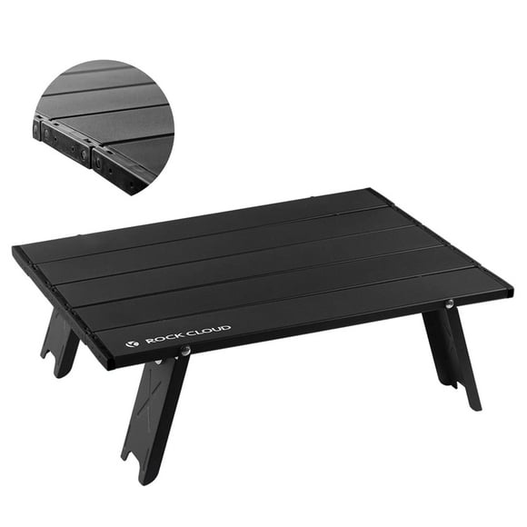 ROCK CLOUD Mesa de Playa Plegable Mesa de Camping portátil de Aluminio Ultraligera, Negra