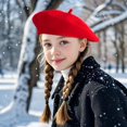 thumbnail image 6 of 1pack Beret Hats Solid Classic Beret Hats for Girls, 6 of 8