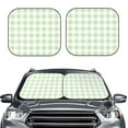 thumbnail image 2 of Naloa Green Checkboard 2 Piece Foldable Car Sun Shades, Car Windshield Sunshade, Front Window Sunshade for Car, Truck, SUV - Medium, 2 of 7