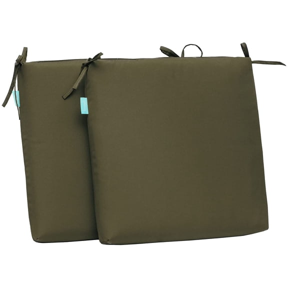 Outdoor Indoor Seat Cushions, Square Foam Dining Chair Pads,All Weather, 17"x17"x3",2 Count (SAGE)