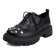 thumbnail image 4 of Rhinestones Sparkly Chunky Platform Casual Walking Shoes for Women Fall Glitter Leather Loafers Fashion Sneakers, 4 of 5