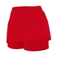 thumbnail image 4 of Krdevn Women's Tennis Skirt with Pockets Athletic Yoga Skort Solid Color Stretchy Casual Sport Skirt Shorts,Color: Red Size: 4XL, 4 of 6