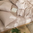 thumbnail image 6 of MooMee Striped Duvet Cover Set King 100% Washed Cotton Linen Like Textured Breathable 3-Piece (Orange& White Wide Stripes), 6 of 8