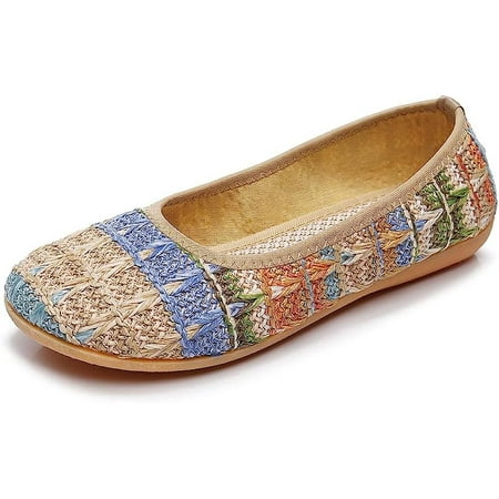 Women s Rainbow Knitting Summer Women s Sandals Soft Soled Flat Sandals Knitting Shoes