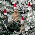 thumbnail image 2 of Kripyery Bear Doll Pendant Christmas Hat Simulation Polar Bear Grizzly Doll Model Ornaments Cute Brown/Grey/White/Black Bear Hanging Decoration Christmas Tree Decoration, 2 of 8