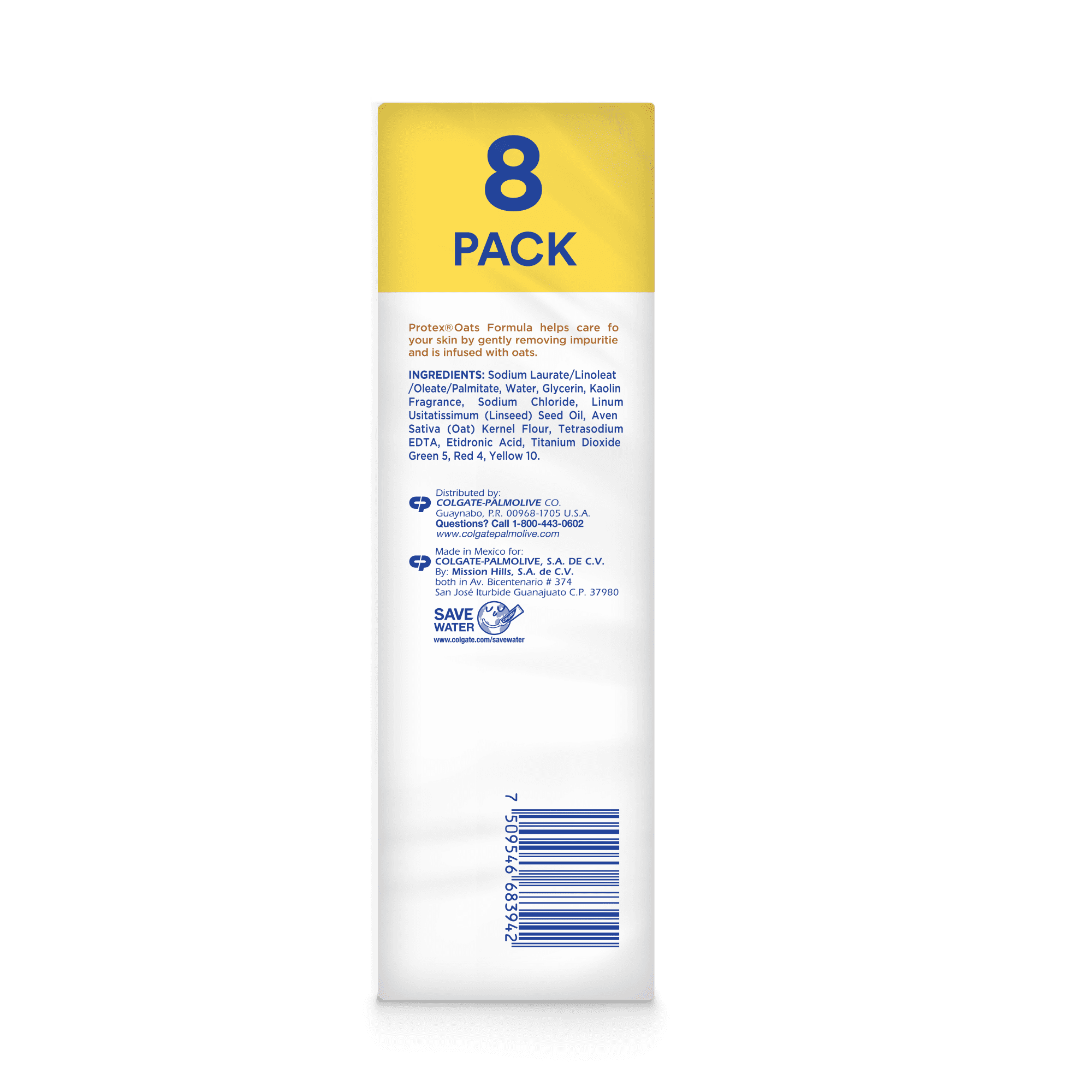 Protex Unisex Oats Bar Soap  for All Skin Types, 3.7 oz (8 Pack) - Ages 3 & up