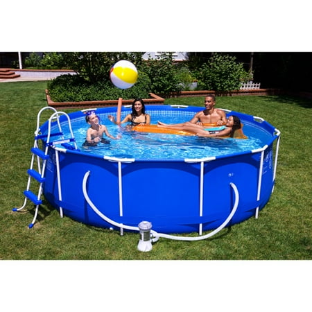 pool with metal frame