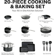 Granitestone 20 Pc Pots and Pans Set Non Stick Cookware Set, Kitchen Cookware Sets, Pot and Pan Set, Pot Set, Diamond Coated Non Stick Pots and Pans Set