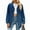 Deep Blue, variant on Jean Jackets for Women Trendy Button Down Denim Trucker Jackets Long Sleeves Frayed Hem Shacket Jacket Pink L