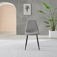 thumbnail image 5 of 2x Corona Black Leg Elephant Grey Faux Leather Dining Chair, 5 of 6