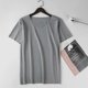thumbnail image 4 of Men Ice Silk Short Sleeve T-Shirt V-Neck Solid Color Seamless Slim Quick Dry Top 5XL White, 4 of 4