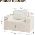 thumbnail image 2 of Tabaray Oversized Single Sofa Chair with Pillow, Oversized Accent Chair with High Density Memory Foam Filling, No Assembly Required, Versatile Floor Bean Bag Chair for Living Room, Bedroom, 2 of 7